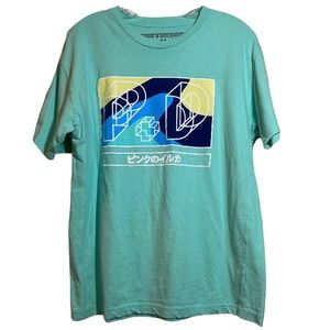 Pink + Dolphin Graphic short sleeved T-Shirt in light green size Medium